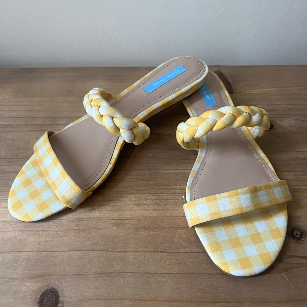 Draper James Yellow Gingham Sandals